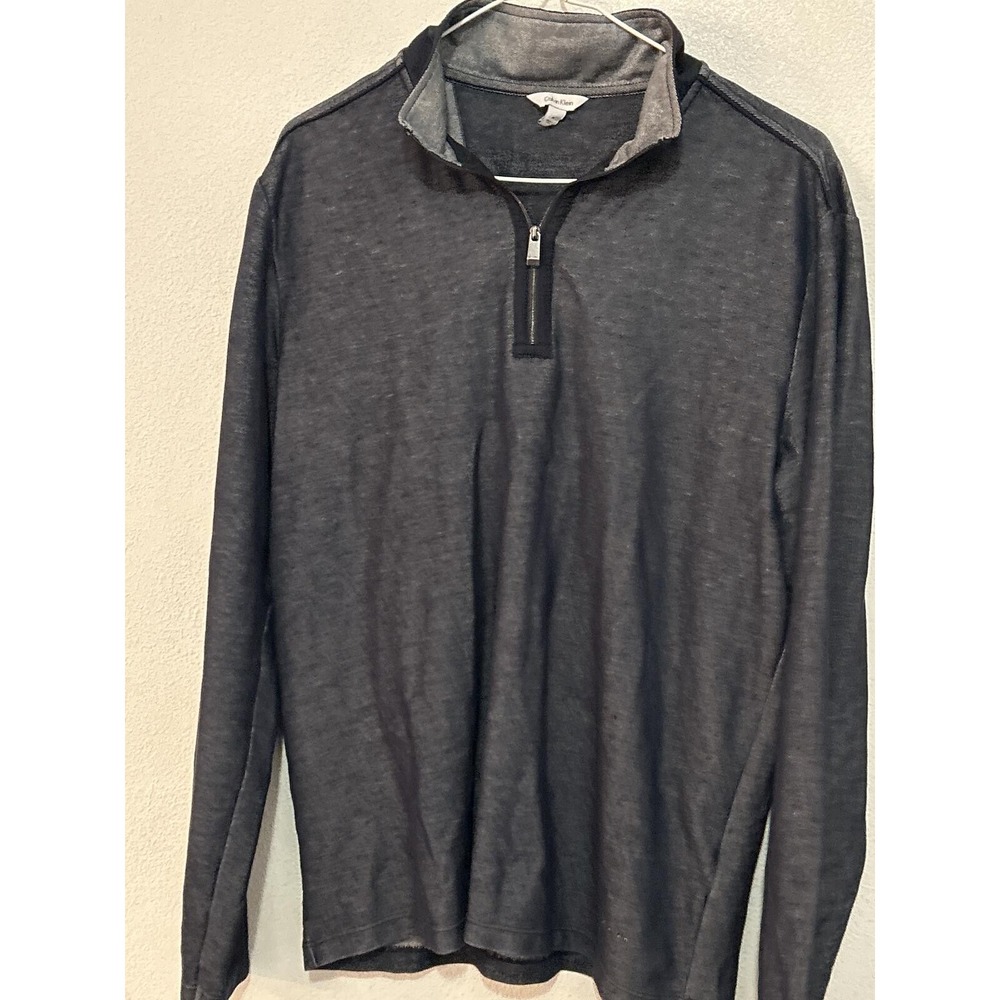 Calvin Klein Men's Half-Zip Pullover Blue Medium  J